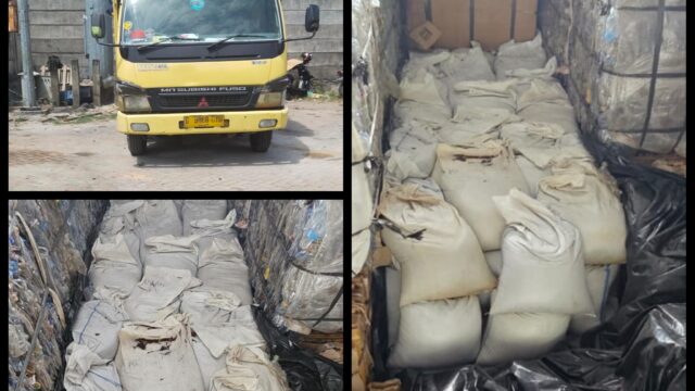 *`GAGAL SELUNDUP! 149 KARUNG PASIR TIMAH 5,4 TON SENILAI RP2 MILIAR DISITA, 2 TRUK EKSPEDISI JADI BARANG BUKTI`*