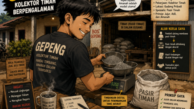 Diduga Beli & Menampung Timah Tanpa Mengantongi Izin Resmi Dari PT Timah , Gepeng Jadi sorotan